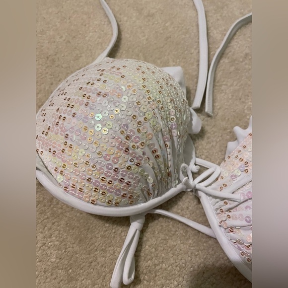 VICTORIA’S SECRET iridescent bling y2k swim top 34DD like new - Picture 3 of 8